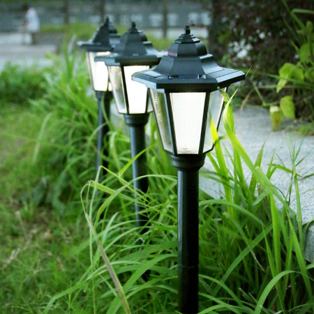 Lampa solara hexagonala de gradina , Alb Rece [1]