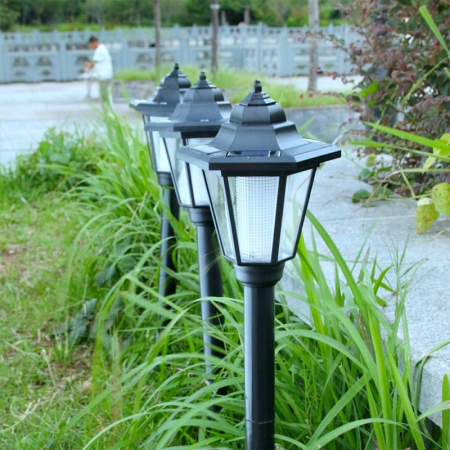 Lampa solara hexagonala de gradina , Alb Rece [2]
