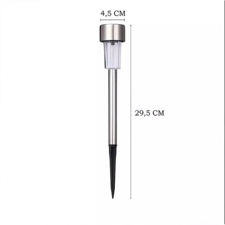 Lampa solara LED de exterior pentru gradina , dispersor normal, 0.06W, Inox, 29 cm [1]