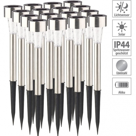 Lampa solara LED de exterior pentru gradina , dispersor normal, 0.06W, Inox, 29 cm [8]