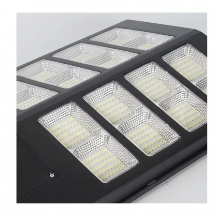 Lampa solara stradala , cu telecomanda, senzor de miscare si lumina, suport prindere, 640 LED-uri, IP65, ABS, 20AH, 400W, temperatura culoare 6500K, 59.7x34.8x7.2 cm, autonomie 10-12 ore, negru [2]