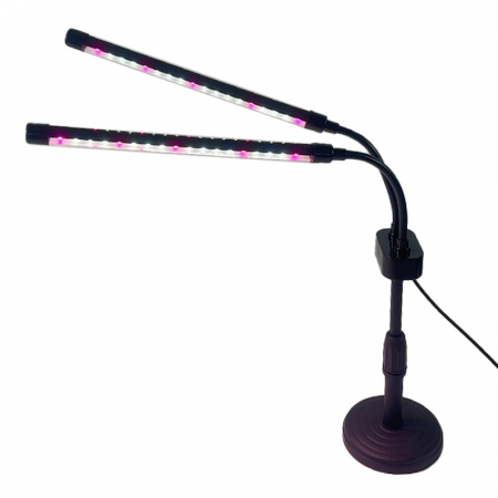 Gradina si Articole Gradinarit Engros - Lampa UV pentru cresterea plantelor, , conectare la retea, 10W, 2 capete, 36 LED-uri, ajustabila pana la 60 cm, Lumina Alb Mov