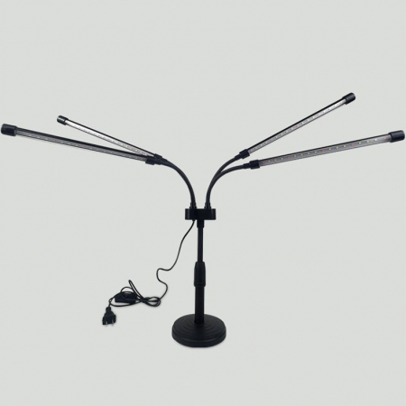 Lampa UV pentru cresterea plantelor, , conectare la retea, 20W, 4 capete, 72 LED-uri, ajustabila pana la 66.5 cm, Lumina Alb Mov  [1]