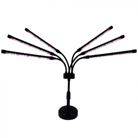 Gradina si Articole Gradinarit Engros - Lampa UV pentru cresterea plantelor, , conectare la retea, 30W, 6 capete, 108 LED-uri, ajustabila pana la 68.5 cm, Lumina Alb Mov