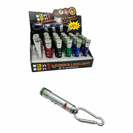 Lanterna breloc cu 2 LED-uri si laser pointer – gadget multifunctional compact si practic,  [5]