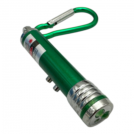 Lanterna breloc cu 2 LED-uri si laser pointer – gadget multifunctional compact si practic,  [3]