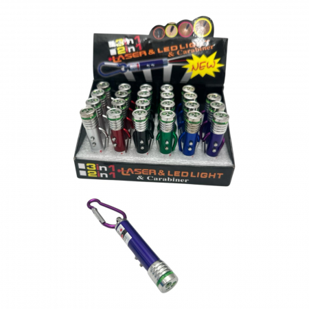 Lanterna breloc cu 2 LED-uri si laser pointer – gadget multifunctional compact si practic,  [6]