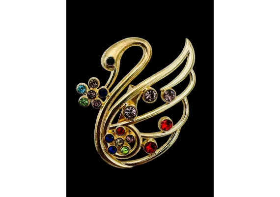 Bacanie - Lebada Stilizata cu si Strasuri multicolor, editie 2025, 6×5cm,  