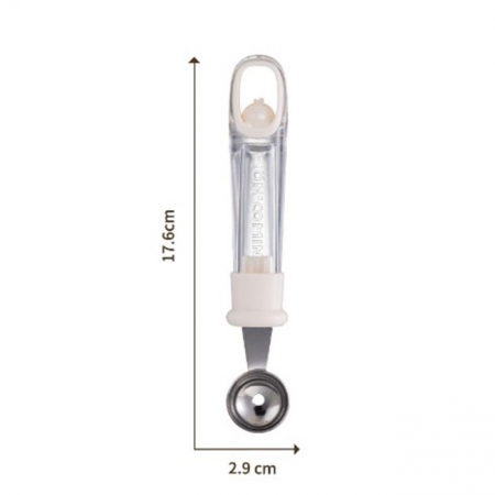 Lingura pentru Bile de Fructe, , Scobitor Fructe, Ustensila Multifunctionala pentru Fructe, Accesoriu de Bucatarie, Lingura Antialunecare pentru Salata de Fructe, 17.6 x 2.9 cm, Bej [1]