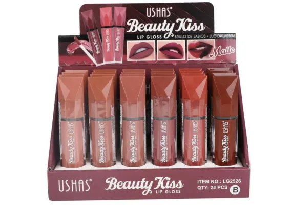 Produse pentru Buze En-gros - Lip Gloss Mat USHAS Beauty Kiss 8g – Buze Catifelate cu un Finish Elegant 