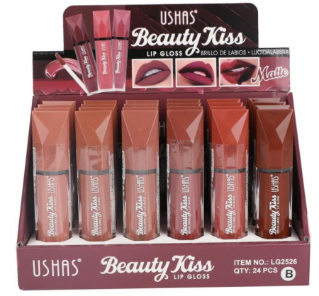 Lip Gloss Mat USHAS Beauty Kiss 8g – Buze Catifelate cu un Finish Elegant  [2]