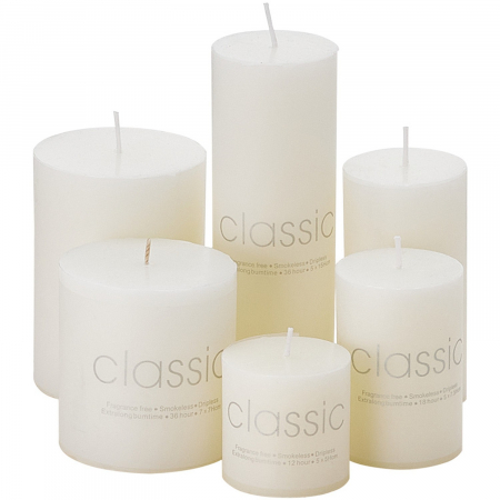 Lumanare Decorativa, , din Parafina, Cilindrica, Fara Fum si Fara Parfum, 5 x 10 cm, 190 g, Ardere 24h, Ivory Alb [4]