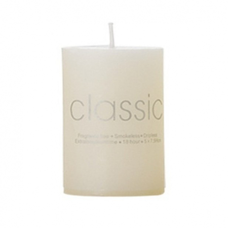 Articole pentru Casa Engros - Lumanare Decorativa, , din Parafina, Cilindrica, Fara Fum si Fara Parfum, 5 x 7.5 cm, 130 g, Ardere 36h, Ivory Alb