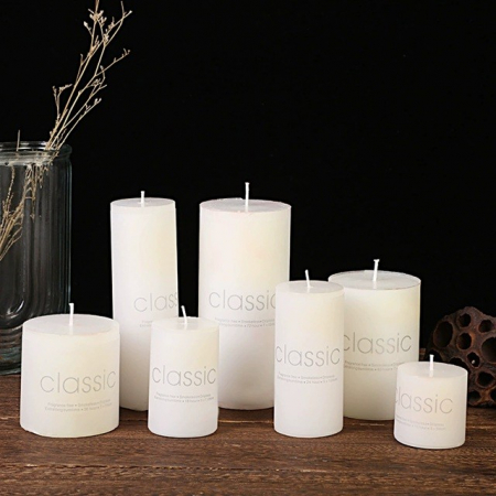 Lumanare Decorativa, , din Parafina, Cilindrica, Fara Fum si Fara Parfum, 7 x 10 cm, 300 g, Ardere 48h, Ivory Alb [7]