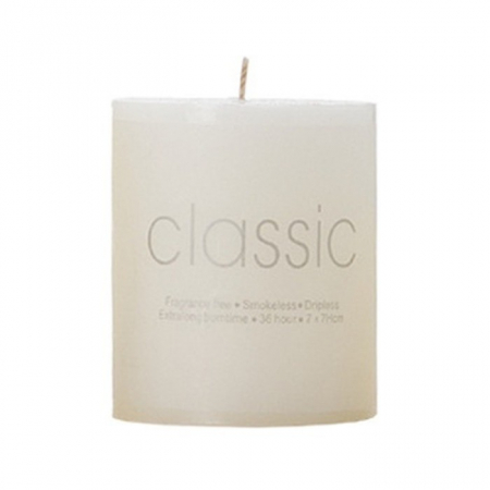 Articole pentru Casa Engros - Lumanare Decorativa, , din Parafina, Cilindrica, Fara Fum si Fara Parfum, 7 x 7 cm, 260 g, Ardere 36h, Ivory Alb