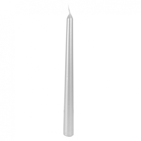 Articole pentru Casa Engros - Lumanare Decorativa, , pentru Masa, 25 cm, din Parafina, fara Fum, Ardere 7.5h, Argintiu