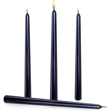 Lumanare Decorativa, , pentru Masa, 25 cm, din Parafina, fara Fum, Ardere 7.5h, Negru [4]
