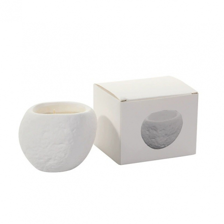 Articole pentru Casa Engros - Lumanare Parfumata, , Model Abstract, Aroma Frezie/Para, din Ceara de Soia, 8 x 5.5 x 6 cm, Alb