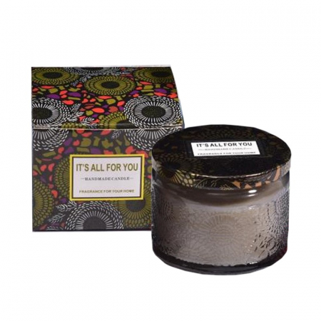 Articole pentru Casa Engros - Lumanare Parfumata, , Model Borcan, Gri, Aroma de Lemn de Santal