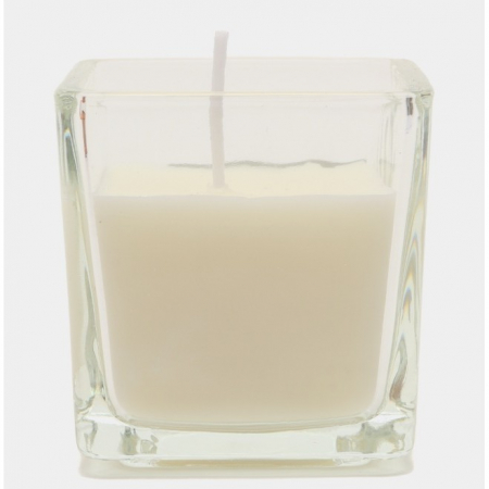 Lumanare Parfumata, , Model Pahar Transparent, cu Ulei Esential, 4.8 x 5.4 x 5.5 cm, Aroma de Iasomie, Alb [2]