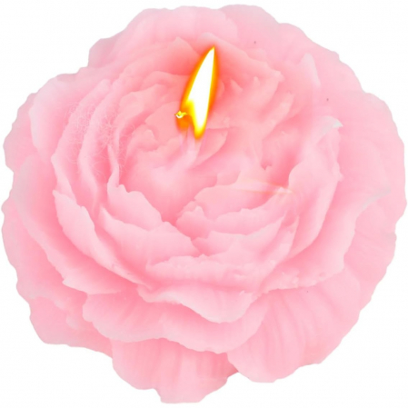 Articole pentru Casa Engros - Lumanare Parfumata, , Model Trandafir, Ardere 10h, 70 g, 7.5 x 3.5 cm, Parfum de Piersica, Roz Pal