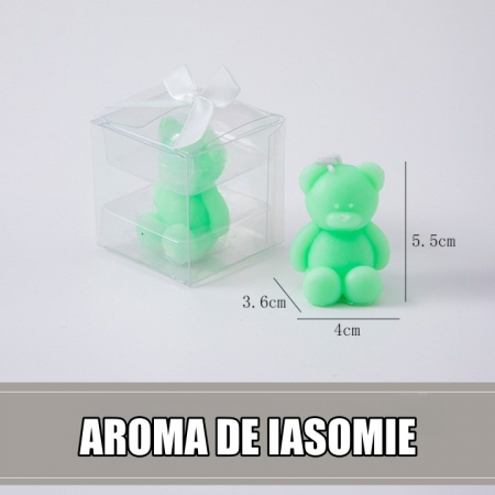 Lumanare Parfumata, , Model Ursulet, Verde, Aroma de Iasomie, 5.5x3.6x4 cm [1]
