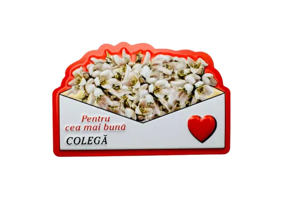 Bacanie Engros - Magnet, Aranjament cu Ghiocei " Pentru cea mai buna COLEGA" 10×7cm 