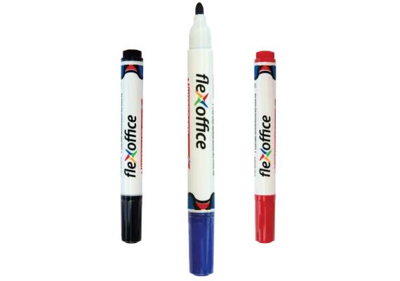 Birotica, papetarie si rechizite Engros - Marker pentru tabla Flexoffice Negru – scriere clara si usor de sters pentru birou si scoala, 
