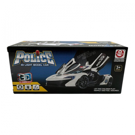 Masina de politie din metal – jucarie rezistenta pentru copii, design realist, Calitate Superioara,  [2]