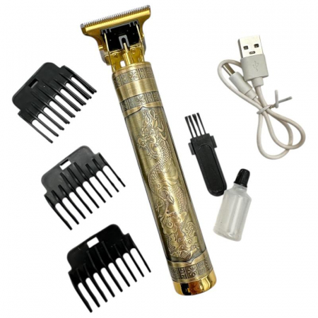 Masina de tuns T9, aparat de ras cu lama T, 3 capete, otel inoxidabil, cablu USB, 14.9 cm,  [1]