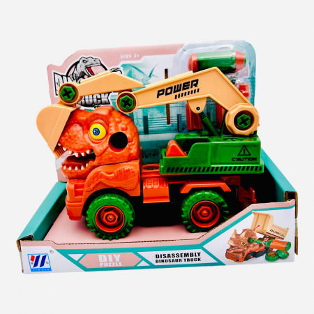 Masinuta Dinosaur Truck, DIY, multicolor, diverse modele, +3ani, 20×16×10cm,   [3]