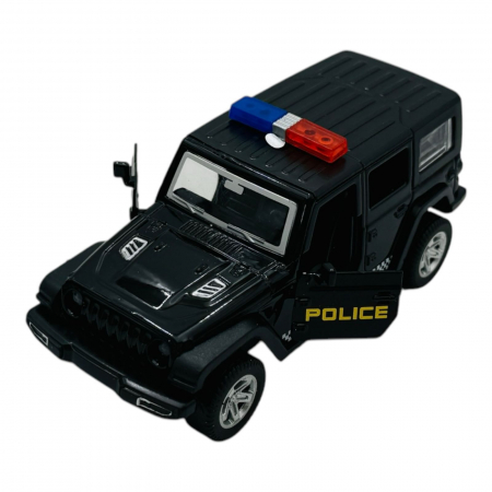 Mașinuță Metalică de Poliție 4×4 cu Uși Deschise, 15×7.5×6.5 cm – Design Robust și Realist  [3]