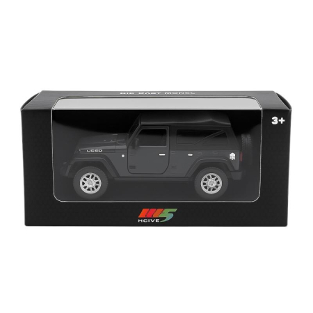 Masinuta Metalica Jeep Wrangler Die-Cast Neagra – Scara 1:32 Pull Back Lumini Sunete Copii 3+ [1]