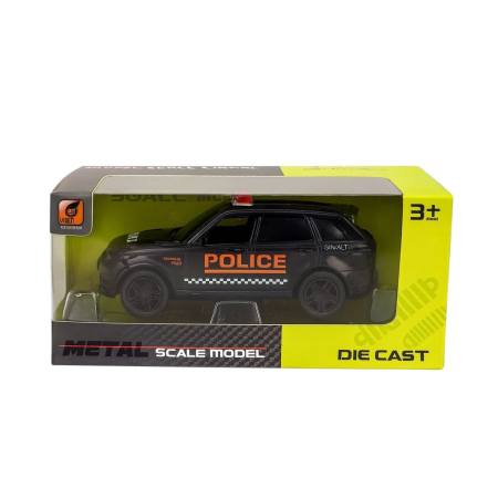 Masinuta Off-Road Police Metalica Neagra – Scara 1:32 Pull Back Frictiune Copii 3+ [1]