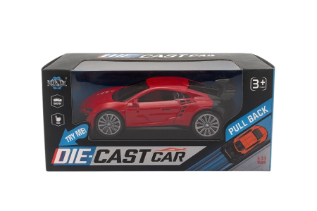 Machete si jucarii de metal - Masinuta Sport Klx Toys Metalica Die-Cast Rosie – Scara 1:33 Pull Back Sunete Copii 3+