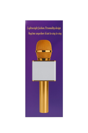 Microfon Fara Fir Auriu Karaoke HIFI Speaker Bluetooth – Functii Inregistrare SD USB [1]