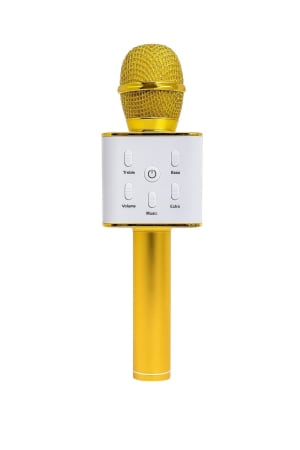 Jucarii Diverse - Microfon Fara Fir Auriu Karaoke HIFI Speaker Bluetooth – Functii Inregistrare SD USB