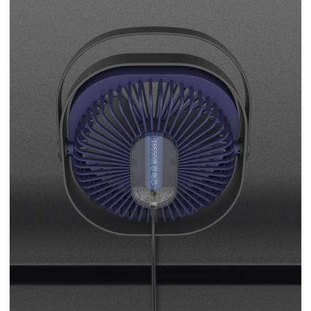 Mini ventilator pentru birou cu usb, , rotire 360 grade, 3 viteze, 4000 mA, 13.5 x 12,8, Albastru [2]