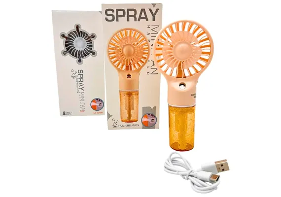 Bricolaj Engros - Mini ventilator spray multifunctional portabil 17cm cu racire si umidificare, 4 viteze, rezervor 6.5cm, USB, 