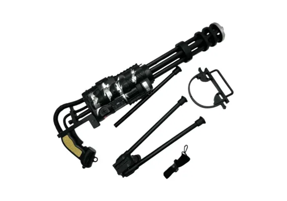 Articole pentru copii Engros - Mitraliera de jucarie cu trepied, lumini si sunete – din plastic, culoare neagra, 54x18 cm, Calitate Superioara, 