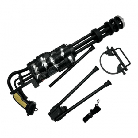 Mitraliera de jucarie cu trepied, lumini si sunete – din plastic, culoare neagra, 54x18 cm, Calitate Superioara,  [1]