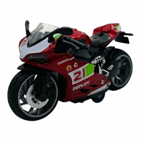 Motocicletă Metalică 1:14 – Model Realist, Design Sportiv, 14.5×10.5×7.5cm  [3]