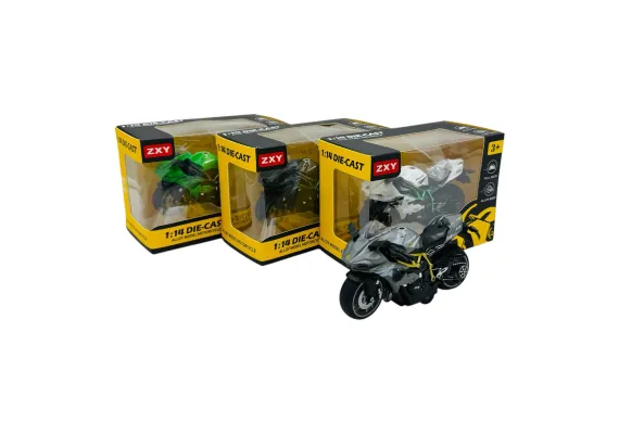 Motocicletă Metalică 1:14 – Model Realist, Design Sportiv, 14.5×10.5×7.5cm  [0]