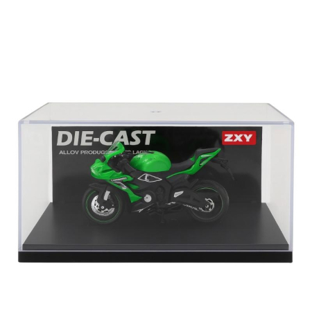 Motocicleta Metalica Die-Cast ZXY Verde – Model Sport Scara 1:12 Pull Back Lumini Sunete [1]