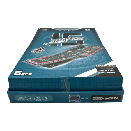 Nava militara din metal cu sunete si lumini – jucarie interactiva 24 cm, model detaliat pentru copii,  [4]