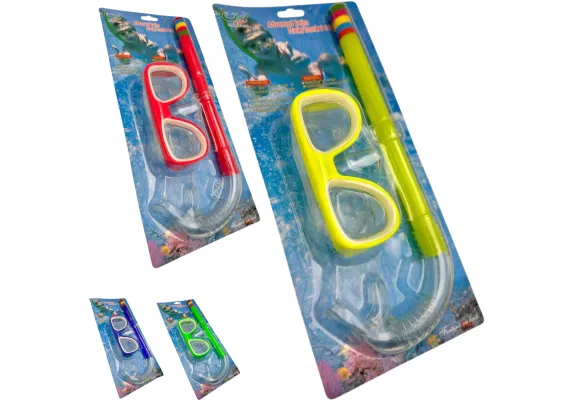 Sport, calatorii si activitati in aer liber Engros - Ochelari inot copii cu tub respirator 30x12.5 cm – Snorkel si masca 14x6.5 cm – Culori variate – Pentru piscina si mare – 