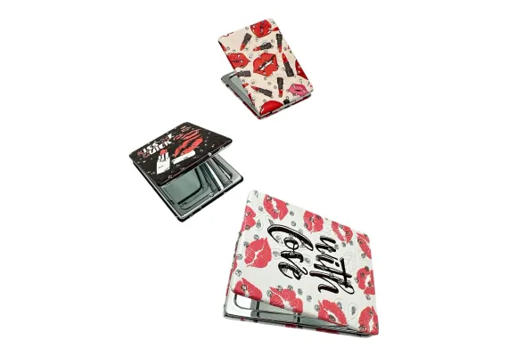 Ingrijire personala si cosmetice Engros - Oglinda compacta dreptunghiulara cu design MAKE UP – accesoriu practic pentru femei moderne, 