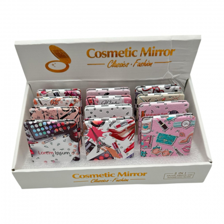 Oglinda compacta dreptunghiulara de poseta cu design Make Up – accesoriu chic pentru retusuri rapide,  [2]