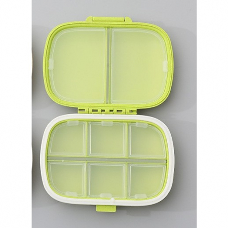 Organizator medicamente, Plastic, 8 compartimente, 0.1 L, Verde, , 11 x 7 cm [4]