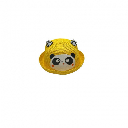 Palarie de Soare din Paie pentru Copii – Model Ursulet Adorabil, 16-23 cm, Usoara si Dragalasa,  [6]